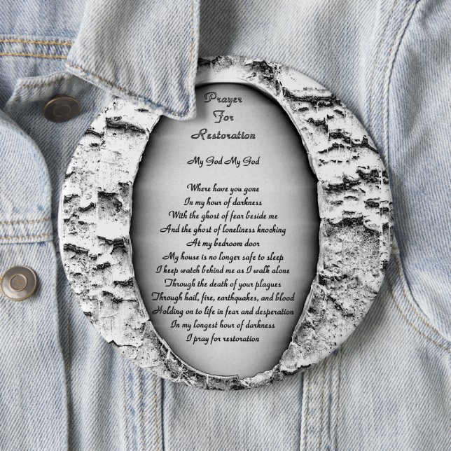 Badge Rond 15,2 Cm Prière Pour La Restauration (En situation)