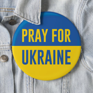 Badge Rond 15,2 Cm Priez Pour L'Ukraine