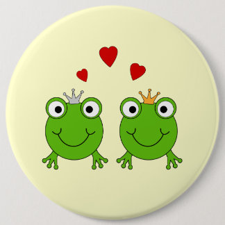 Badge Rond 15,2 Cm Princesse de grenouille et prince de grenouille,