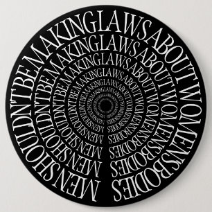 Badge Rond 15,2 Cm Pro choix - Pin féministe de noir