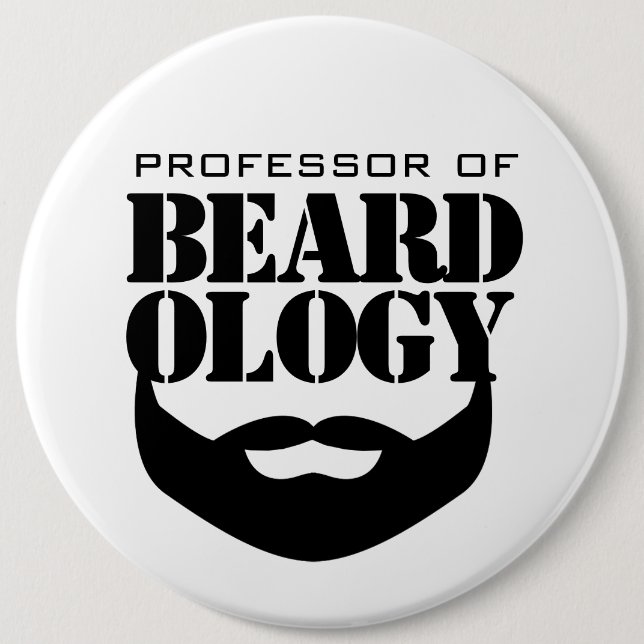 Badge Rond 15,2 Cm Professeur amusant de Beardologie (Devant)
