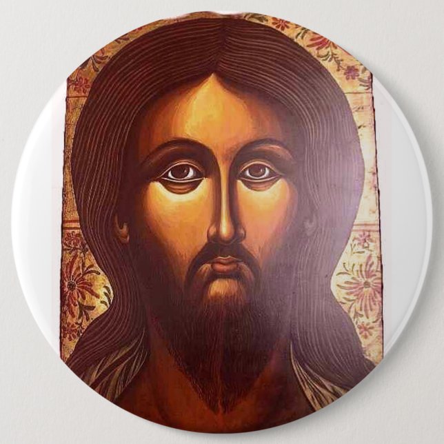 Badge Rond 15,2 Cm Profil de Jésus (Devant)