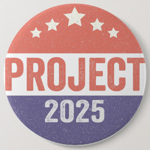 Badge Rond 15,2 Cm Projet 2025 Trump American Patroitic USA