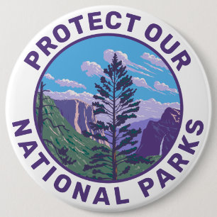 Badge Rond 15,2 Cm Protéger nos parcs nationaux Soutien