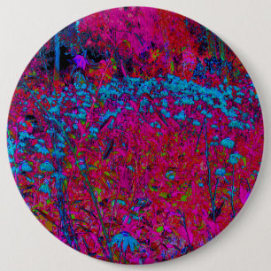 Badge Rond 15,2 Cm Psychédélique Violet Lily Fleur Magenta Garden