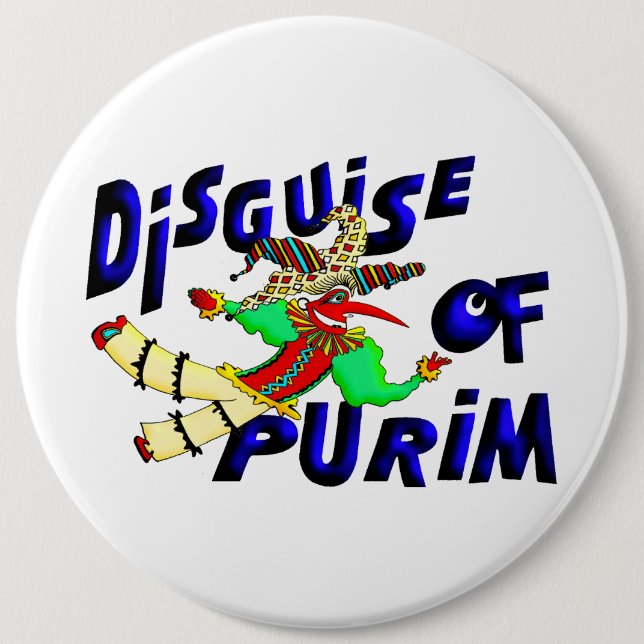 Badge Rond 15,2 Cm Purim Disguise (Devant)