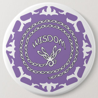 Badge Rond 15,2 Cm Purple Crown Chakra "Wisdom" Dragonfly White BG