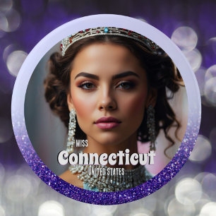 Badge Rond 15,2 Cm Purple Haze Glitz Custom Pageant Bouton Pin