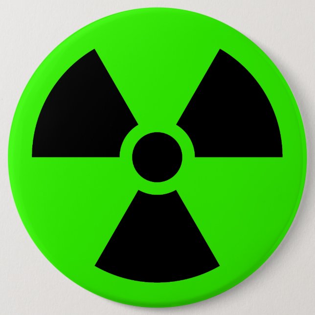Badge Rond 15,2 Cm Radioactif (Devant)