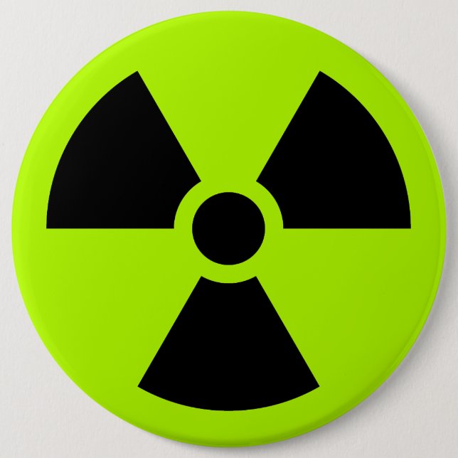 Badge Rond 15,2 Cm Radioactif (Devant)
