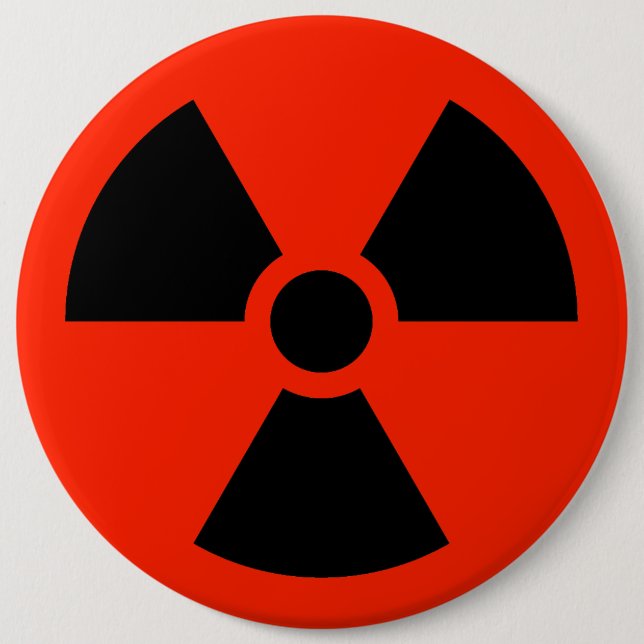 Badge Rond 15,2 Cm Radioactif (Devant)