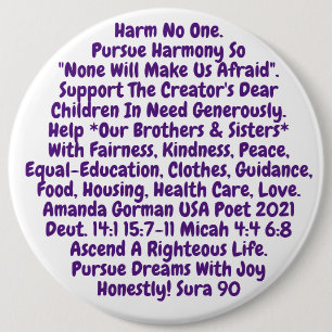 Badge Rond 15,2 Cm Rappel Court Pour Vivre Notre Bouton Valeurs Sacr