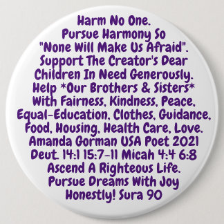 Badge Rond 15,2 Cm Rappel Court Pour Vivre Notre Bouton Valeurs Sacré