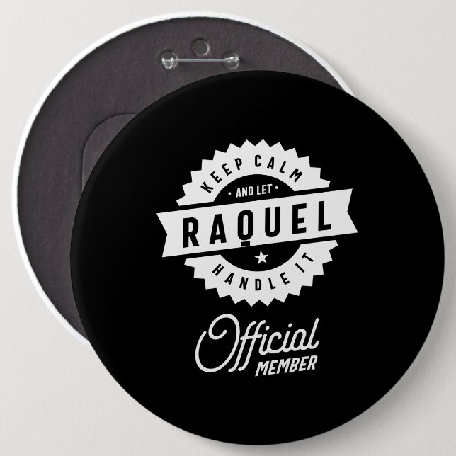 Badge Rond 15,2 Cm Raquel Nom personnalisé Cadeau Anniversaire (Devant & derrière)