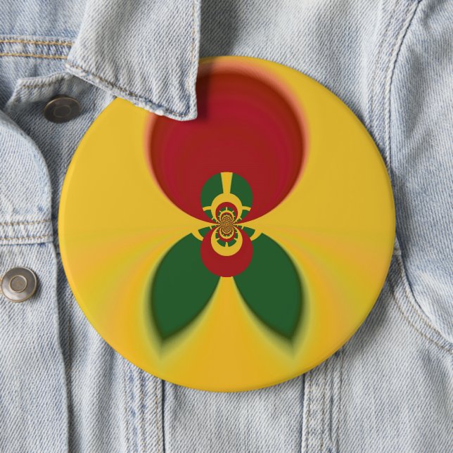 Badge Rond 15,2 Cm Rasta Colours Art Abstrait Imprimer (En situation)