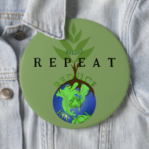 Badge Rond 15,2 Cm Releaf Réduire Recycler