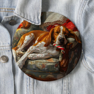 Badge Rond 15,2 Cm Renard américain Chien Foxhound Noël Fête