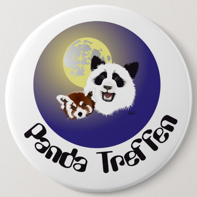 Badge Rond 15,2 Cm Rencontre de Panda (Devant)