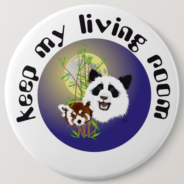 Badge Rond 15,2 Cm Rencontre de Panda (Devant)