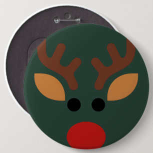Badge Rond 15,2 Cm Renne de Rudolph minimaliste