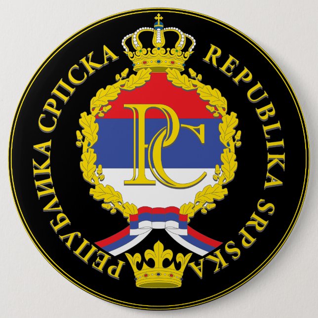 Badge Rond 15,2 Cm Republika Srpska (Devant)