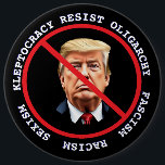 Badge Rond 15,2 Cm Résister Au Fascisme, Au Racisme | Politique anti-<br><div class="desc">Résistez au bouton Anti-Trump Democrat Anti-Trump. Résistez à Trump,  résistez à la kleptocratie,  au fascisme,  au racisme et au sexisme.</div>