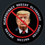 Badge Rond 15,2 Cm Résister Au Fascisme, Au Racisme | Politique anti-<br><div class="desc">Résistez au bouton Anti-Trump Democrat Anti-Trump. Résistez à Trump,  résistez à la kleptocratie,  au fascisme,  au racisme et au sexisme.</div>