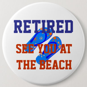 Badge Rond 15,2 Cm Retraité - Voir à la plage