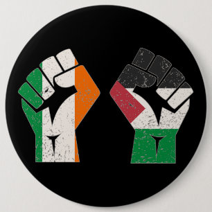 Badge Rond 15,2 Cm Rétro Irlande Palestine Solidarité Première révolu
