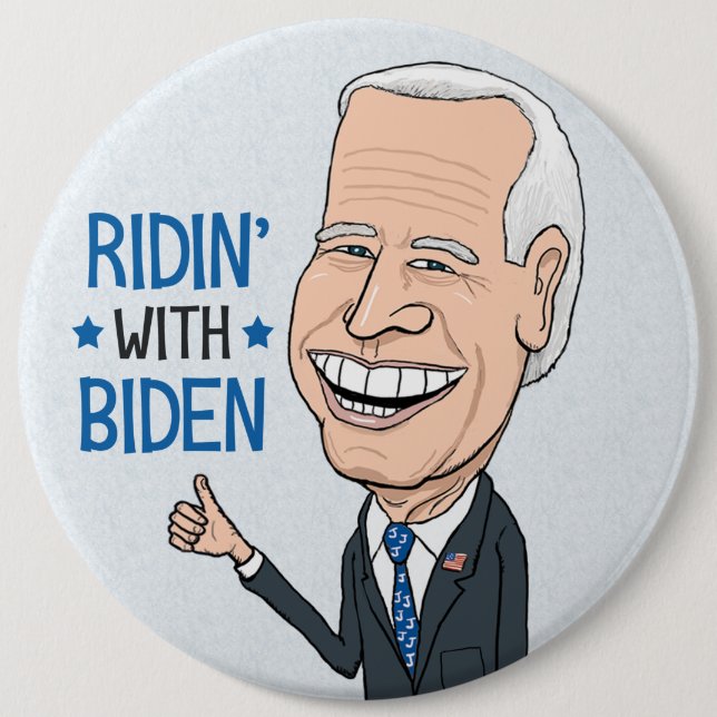 Badge Rond 15,2 Cm Ridin’ With Biden Joe Biden Supporter (Devant)