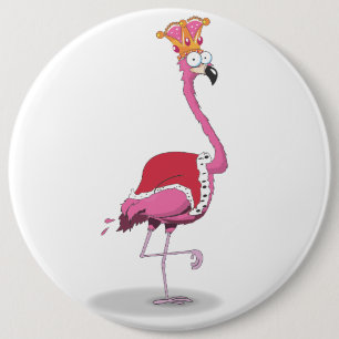 Badge Rond 15,2 Cm Roi des Flamants roses