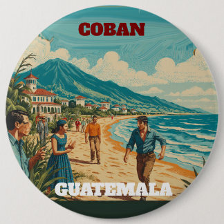 Badge Rond 15,2 Cm Rompecabezas  GUATEMALA COBAN Retro poster