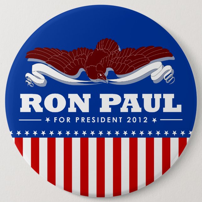 Badge Rond 15,2 Cm Ron Paul pour le président 2012 (Devant)