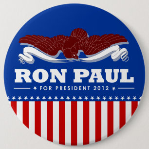Badge Rond 15,2 Cm Ron Paul pour le président 2012