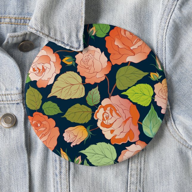 Badge Rond 15,2 Cm Rose 15 (En situation)