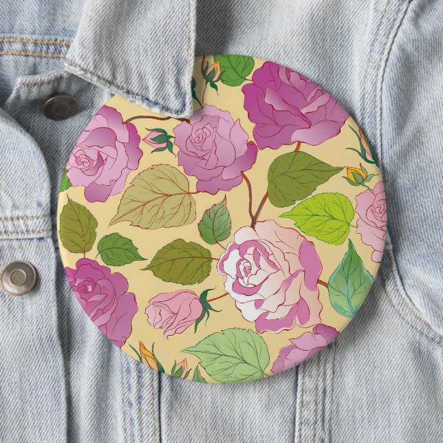 Badge Rond 15,2 Cm Rose 19 (En situation)