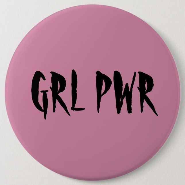 Badge Rond 15,2 Cm Rose d'insigne de puissance de fille (Devant)