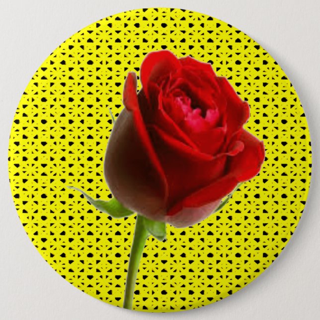 Badge Rond 15,2 Cm Rose et jaune (Devant)