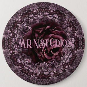 Badge Rond 15,2 Cm Rose Mandala