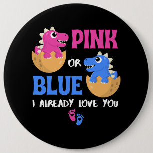 Badge Rond 15,2 Cm Rose Ou Bleu Je T'Aime Déjà Genre Reveal Funn