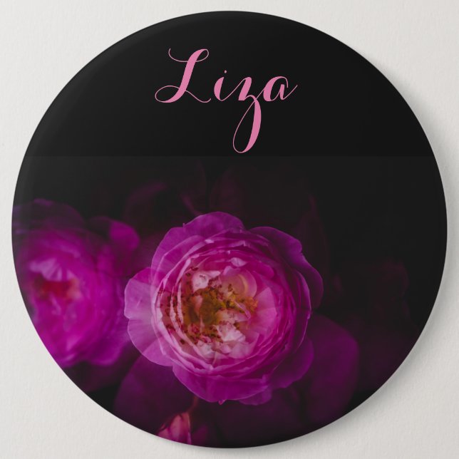 Badge Rond 15,2 Cm Rose (version double exposition) (Devant)