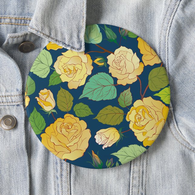 BADGE ROND 15,2 CM ROSES 2 (En situation)