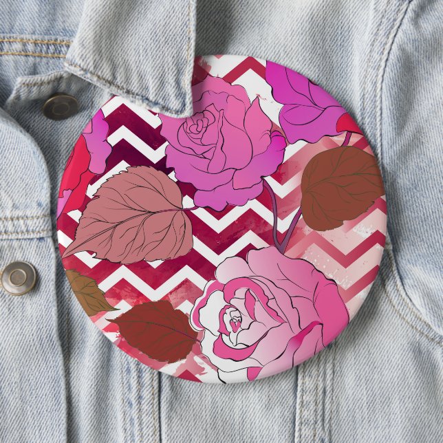 Badge Rond 15,2 Cm Roses 33 (En situation)