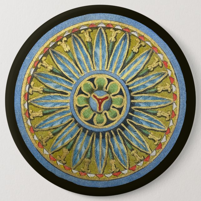 Badge Rond 15,2 Cm Rosette architecturale antique n° 2 (Devant)