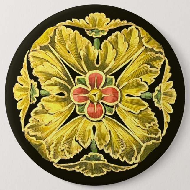 Badge Rond 15,2 Cm Rosette architecturale antique n° 3 (Devant)