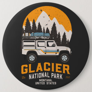 Badge Rond 15,2 Cm Route du parc national du Glacier vintage Montana