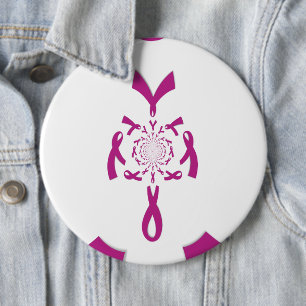 Badge Rond 15,2 Cm Ruban de la sensibilisation au cancer du sein