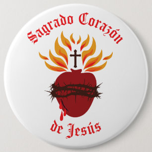 Badge Rond 15,2 Cm Sagrado Corazón de Jesús/Sacré Coeur de Jésus