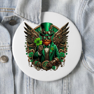 Badge Rond 15,2 Cm Saint Patrick's Day trèfle à vapeur