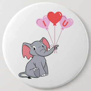 Badge Rond 15,2 Cm Saint Valentin mignon Je t'aime coeur